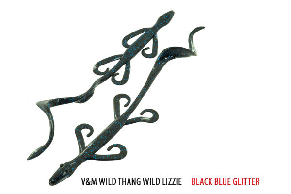 Soft Plastic Wild Lizzie 6.5" / Black Blue Glitter Wild Lizzie