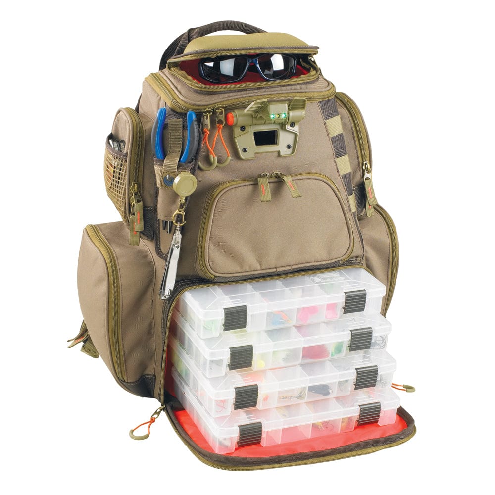 Outdoor Wild River NOMAD Lighted Tackle Backpack w/4 PT3600 Trays