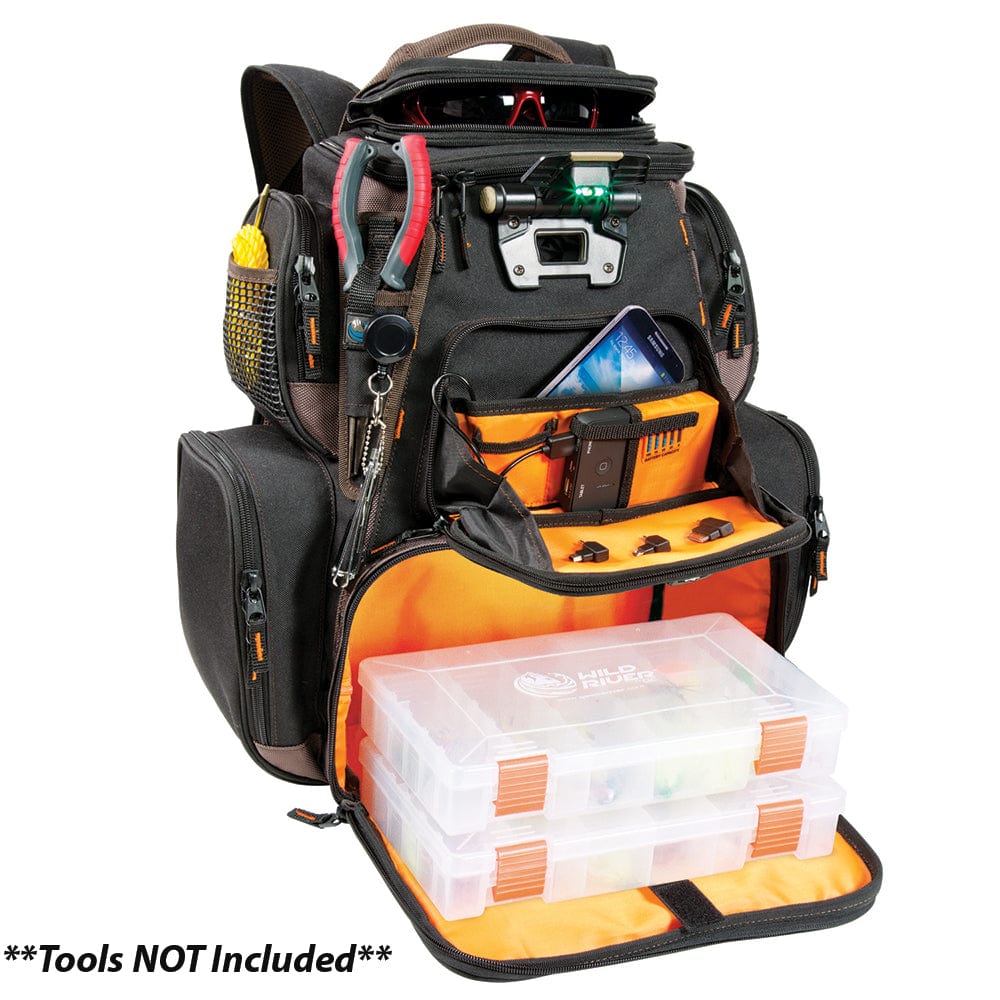 Outdoor Wild River Tackle Tek Nomad XP - Lighted Backpack w/ USB Charging System w/2 PT3600 Trays