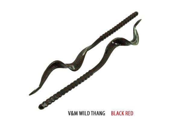 Soft Plastic Wild Thang Worm 8.5" / Black Red Wild Thang Worm