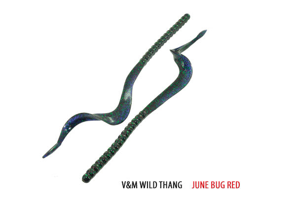 Soft Plastic Wild Thang Worm 8.5" / Junebug Red Wild Thang Worm