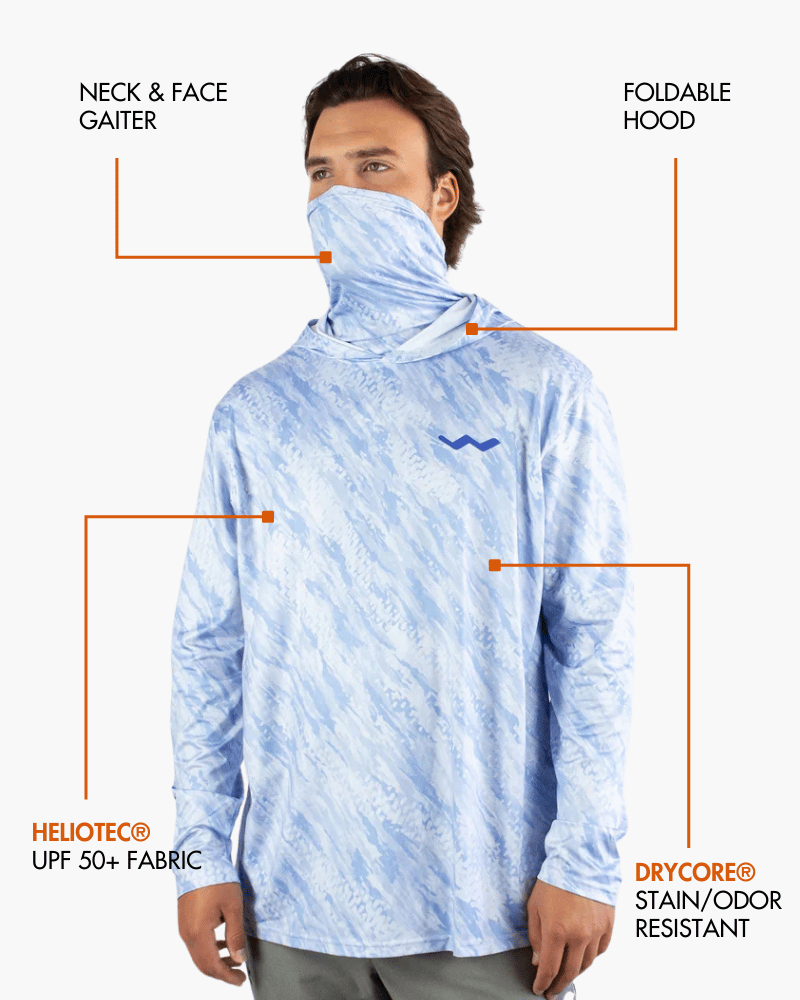 Fishing Shirt WindRider Hooded Helios Fishing Shirt with Gaiter WindRider Hooded Helios Fishing Shirt – Pescador Fishing Supply
