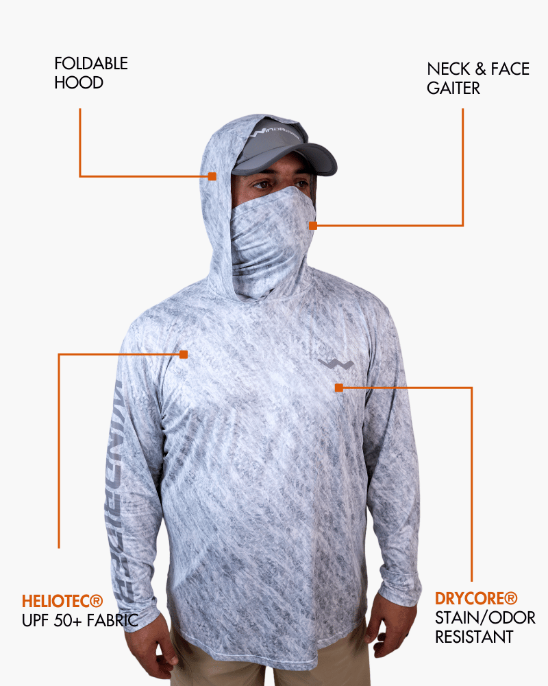 Fishing Shirt WindRider Hooded Helios Fishing Shirt with Gaiter WindRider Hooded Helios Fishing Shirt – Pescador Fishing Supply