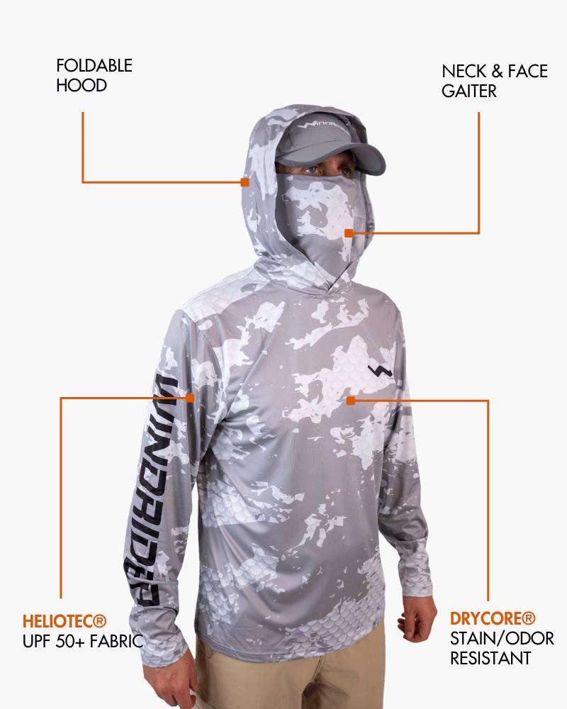 Fishing Shirt WindRider Hooded Helios Fishing Shirt with Gaiter WindRider Hooded Helios Fishing Shirt – Pescador Fishing Supply