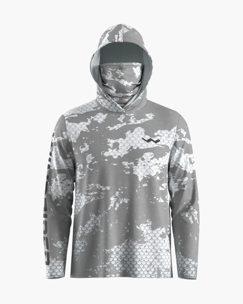 Fishing Shirt WindRider Hooded Helios Fishing Shirt with Gaiter Grey Scale Armor / S WindRider Hooded Helios Fishing Shirt – Pescador Fishing Supply