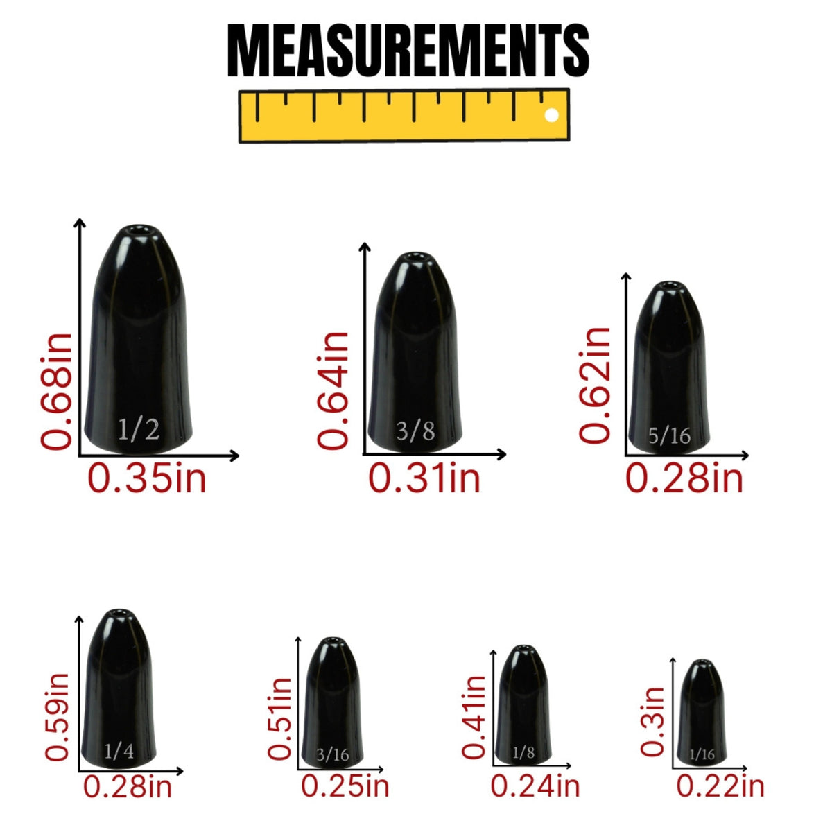 Reaction Tackle Tungsten Worm Weights / Bullet Sinkers