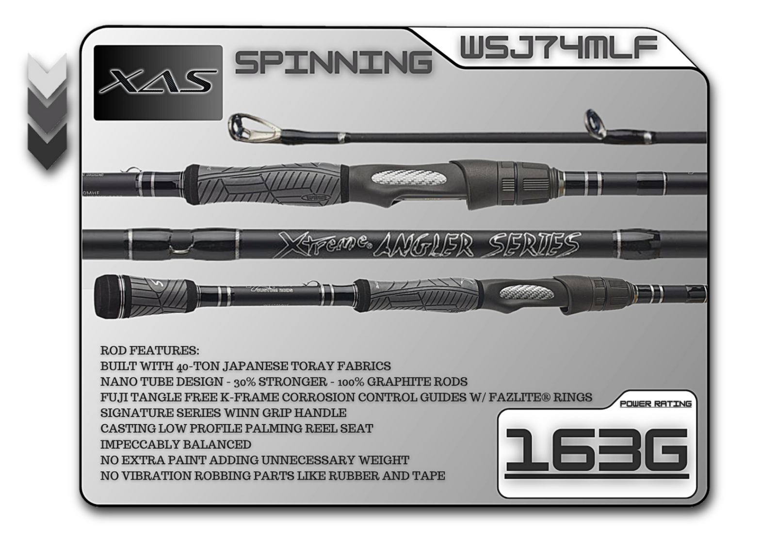 Long finesse spinning rod for hair jigs and Ned rigs