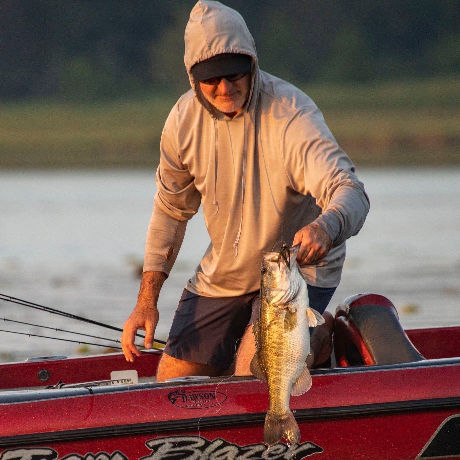 Fishing Shirt Xotic Camo & Fishing Gear Air-X Hooded Performance Shirts with Repel X Ash Heather / S Xotic Camo & Fishing Gear Air-X Hooded Performance Shirts with Repel X