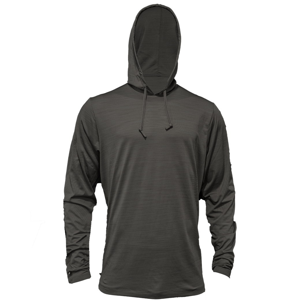 Fishing Shirt Xotic Camo & Fishing Gear Air-X Hooded Performance Shirts with Repel X Flint / S Xotic Camo & Fishing Gear Air-X Hooded Performance Shirts with Repel X