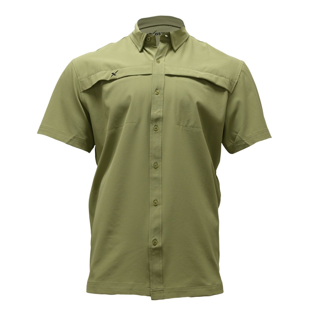 Fishing Shirt Xotic Camo & Fishing Gear Short Sleeve Solid Lifestyle Button Down w/ REPEL-X Sage / S Xotic Camo & Fishing Gear Short Sleeve Solid Lifestyle Button Down w/ REPEL-X