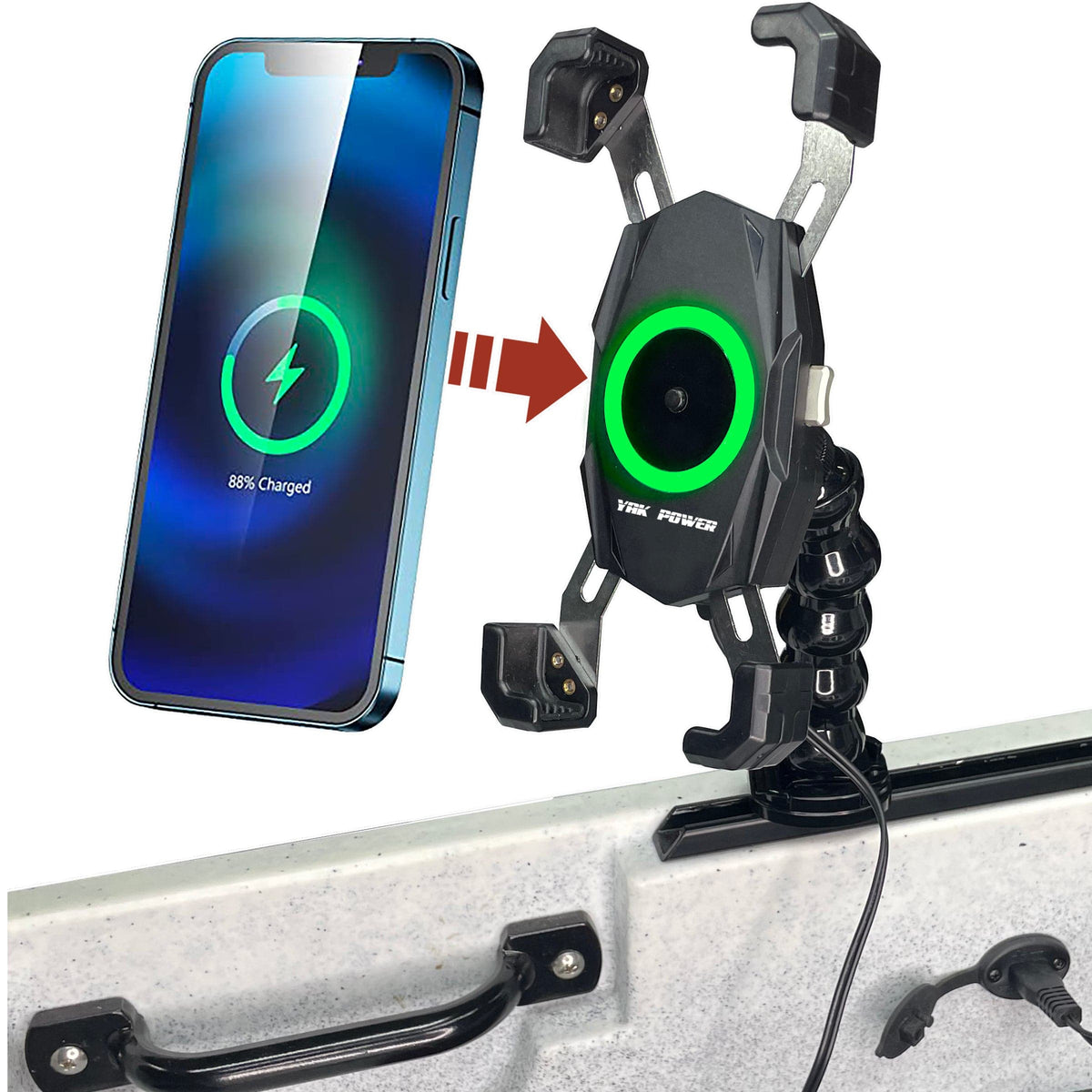 YP-MPWC 12 Volt Mobile Phone Wireless Fast Charger (15W) | One Hand Operation | 360 Degree Adjustable Gooseneck Action Mount YP-MPWC 12 Volt Mobile Phone Wireless Fast Charger (15W) | One Hand Operation | 360 Degree Adjustable Gooseneck Action Mount