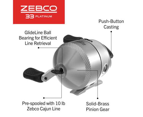 Fishing Reels Zebco 33 Platinum Spincast Reel Zebco 33 Platinum Spincast Reel | Pescador Fishing Supply