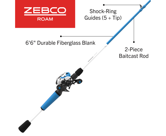 Fishing Rods Zebco Roam Baitcasting Combo Zebco Roam Baitcasting Combo - Pescador Fishing Supply