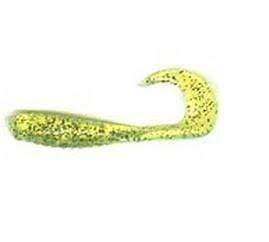 Action Bait 3 Curly Grubs 25pk June Bug Chartreuse