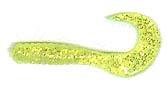 Lures Action Bait 3&quot; Curly Grubs Package of 25 Chartreuse Glitter Fishing Tackle - Fish Bait - Grubs | Pescador Fishing Supply