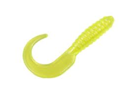 Lures Action Bait 4&quot; Curly Grubs Pearl Chartreuse Fishing Tackle - Fish Baits - Grubs | Pescador Fishing Supply