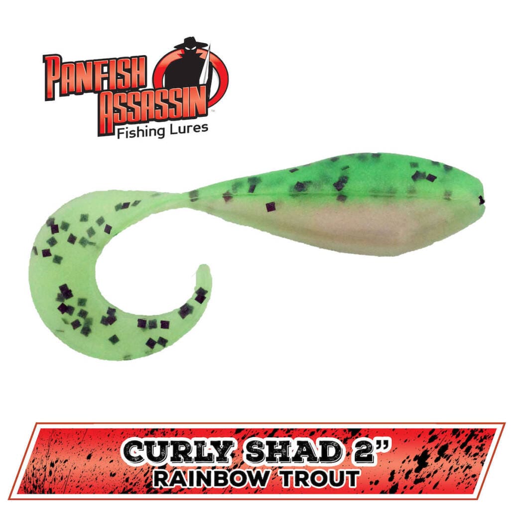 Bass Assassin Curly Shad 2 Chartreuse Pepper Shad