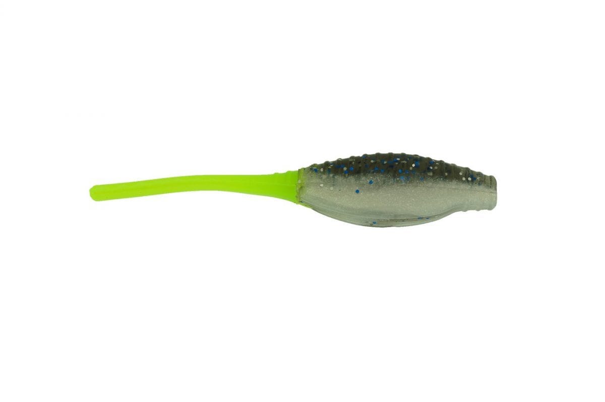 Lures Bass Assassin Pro Tiny Shad 2&quot; Blue Thunder Chartreuse Tail Fishing Tackle - Best Crappie Bait | Pescador Fishing Supply