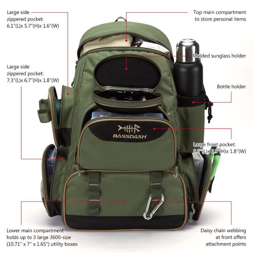Accessories &amp; Gear Bassdash Lightweight Fishing Tackle Backpack Fishing Gear - Tackle Backpack | Pescador Fishing Supply