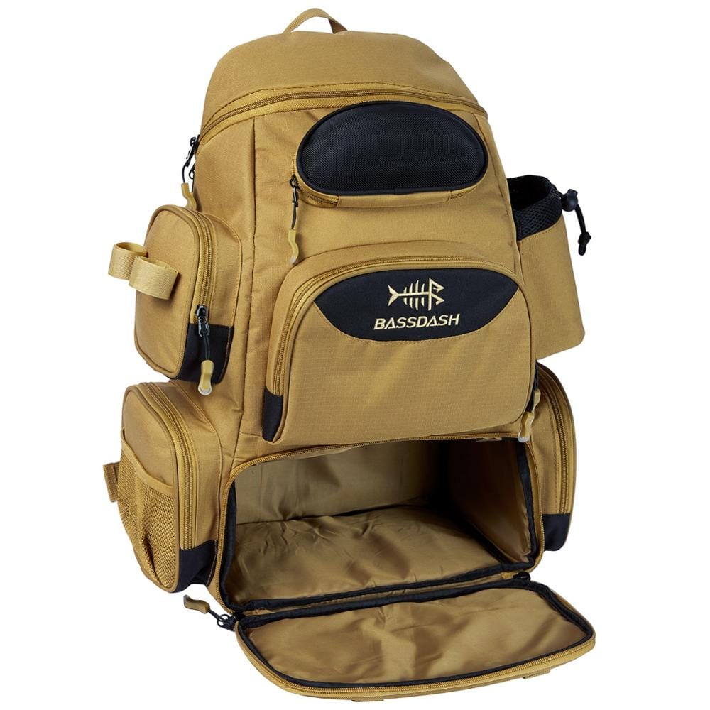 Accessories Bassdash Lightweight Fishing Tackle Backpack Khaki Bassdash Lightweight Fishing Tackle Backpack | Pescador Fishing Supply
