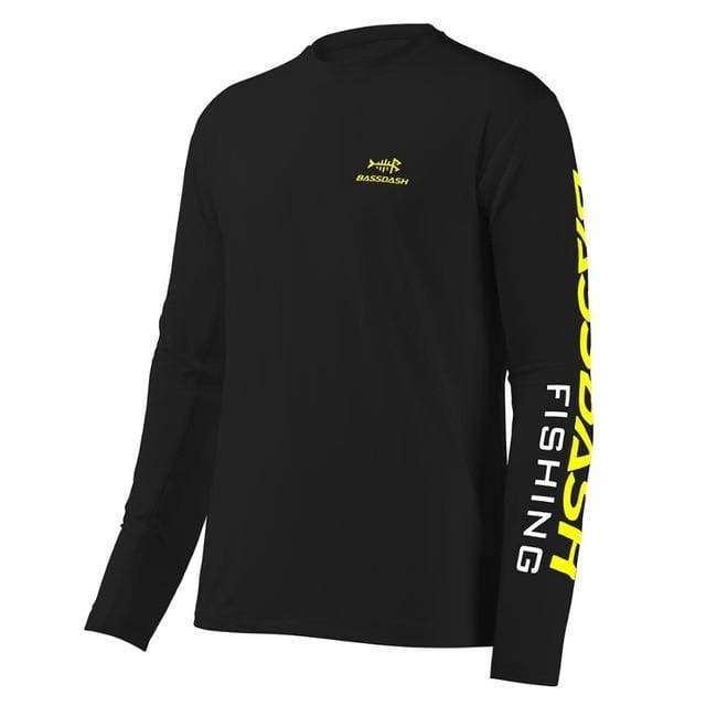 Bassdash Long Sleeve Fishing Shirt | Pescador Fishing Supply Black Yellow Logo / 3XL