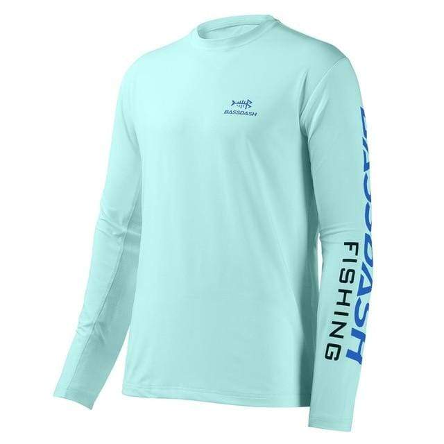 Accessories &amp; Gear Bassdash Long Sleeve Fishing Shirt Seafoam Blue Logo / XL Fishing Shirts | Pescador Fishing Supply