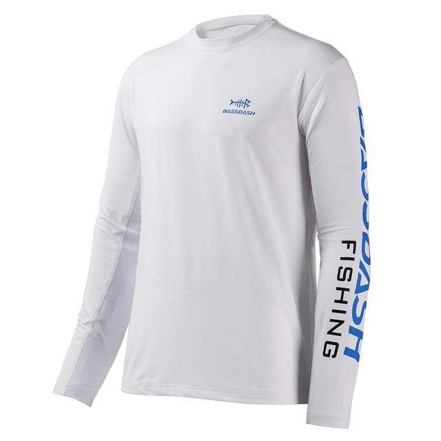 Accessories &amp; Gear Bassdash Long Sleeve Fishing Shirt WhiteVivid Blue Logo / M Fishing Shirts | Pescador Fishing Supply