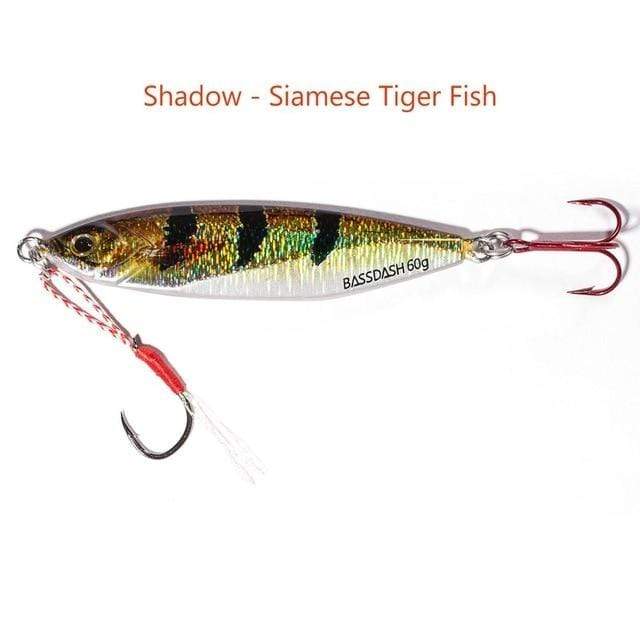 Lures Bassdash Shadow Jig Lures with VMC Hooks 1 Ounce Siamese Tiger / 1oz Saltwater Fishing Jig Lures | Pescador Fishing Supply