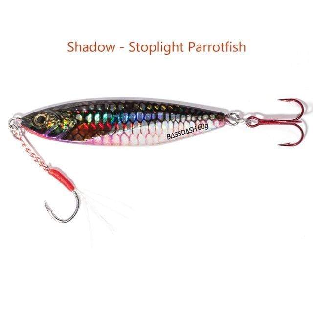 Lures Bassdash Shadow Jig Lures with VMC Hooks 1 Ounce Stoplight Parrot / 1oz Saltwater Fishing Jig Lures | Pescador Fishing Supply
