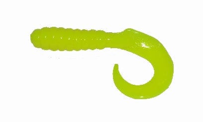 Big Bite Baits Curl Tail Grub 2 10ct Opaque Chartreuse