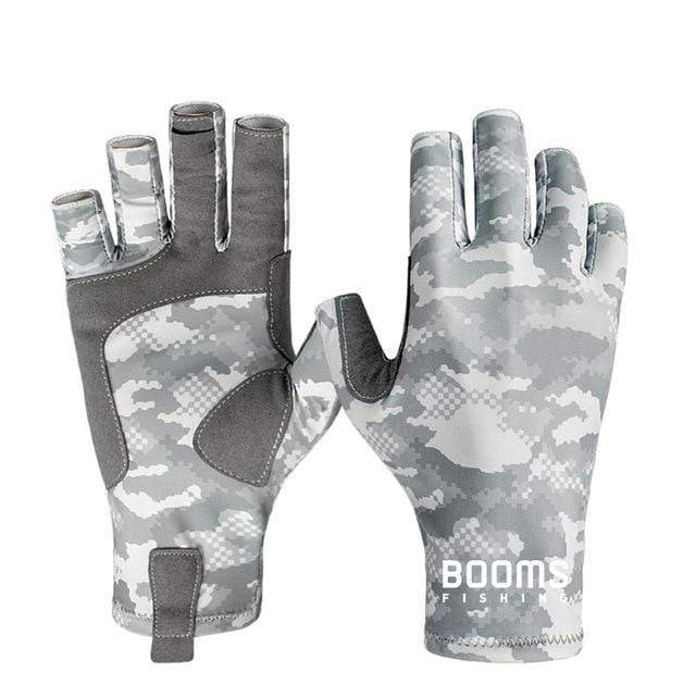 Accessories &amp; Gear Booms FG2 Fingerless Fishing Gloves Camo-Grey / L Fishing Gloves | Pescador Fishing Supply