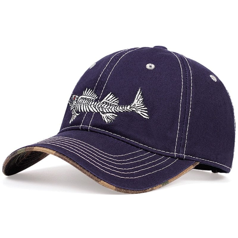 Accessories &amp; Gear Fish Bone Lucky Fishing Hat Navy Blue Fishing Hat Sun Protection | Fish Bone Lucky Fishing Hat