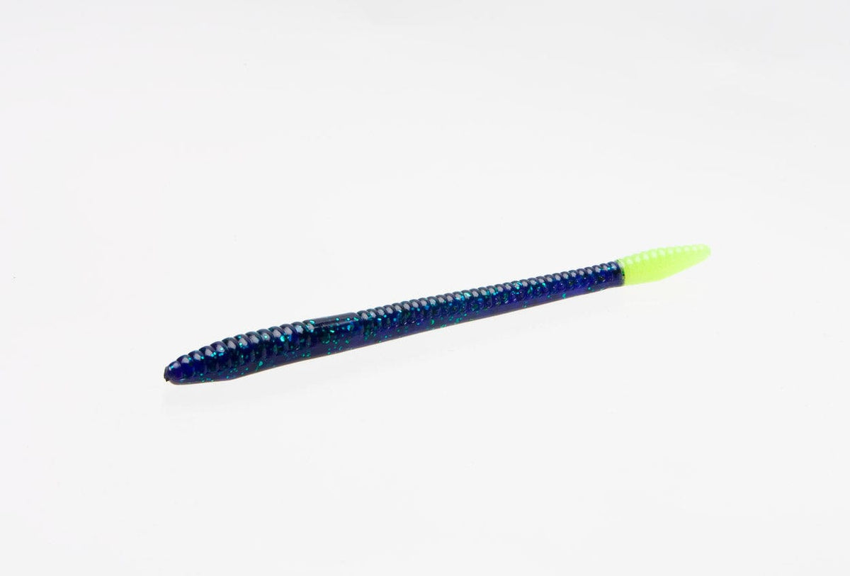 Tackle &amp; Line Zoom Finesse Worm June Bug Chartreuse Zoom Finesse Worm | Pescador Fishing Supply